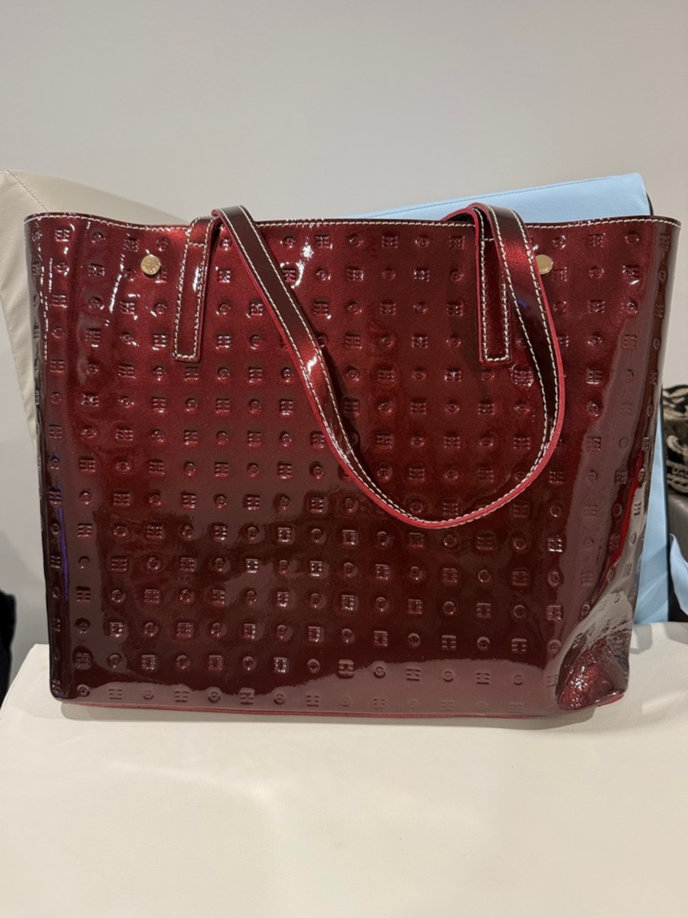 Arcadia Leather Tote in Burgundy